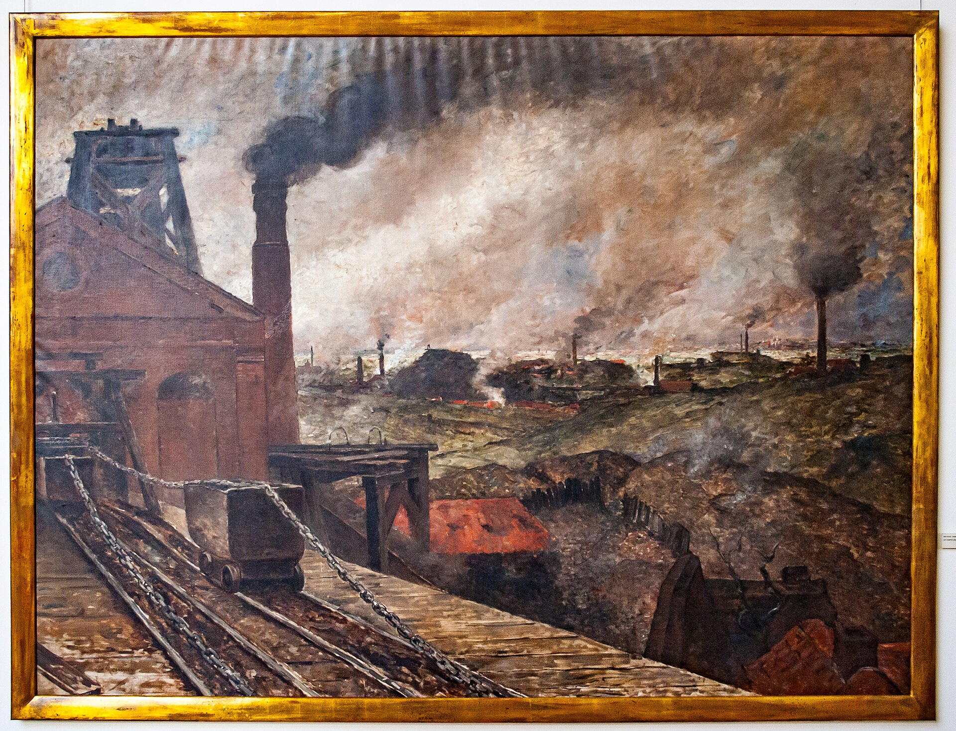 Tableau de Constantin Meunier montrant un charbonnage du Borinage